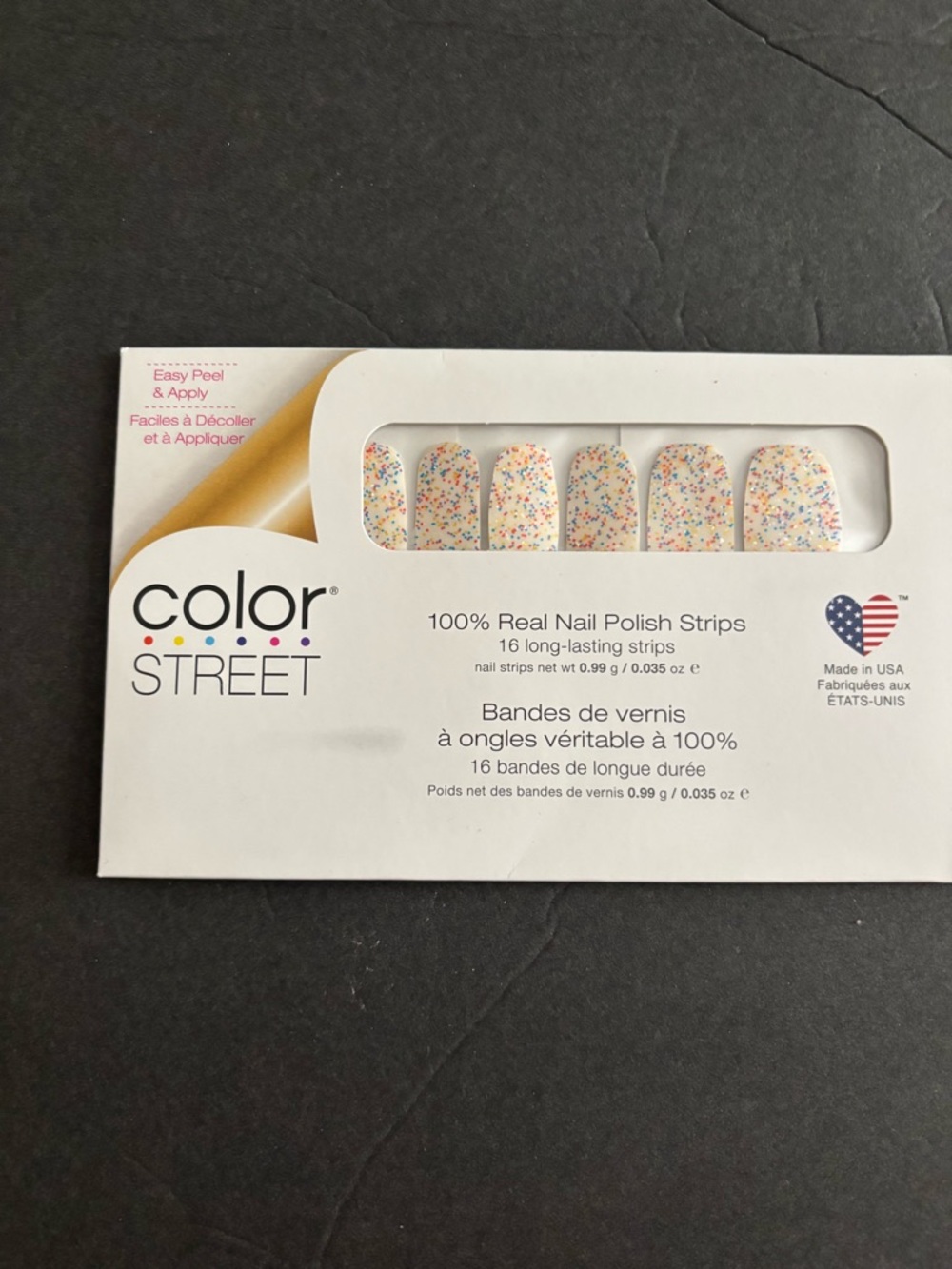 Color Street Sugar High Nail Strips with Multicolor Confetti Speckles